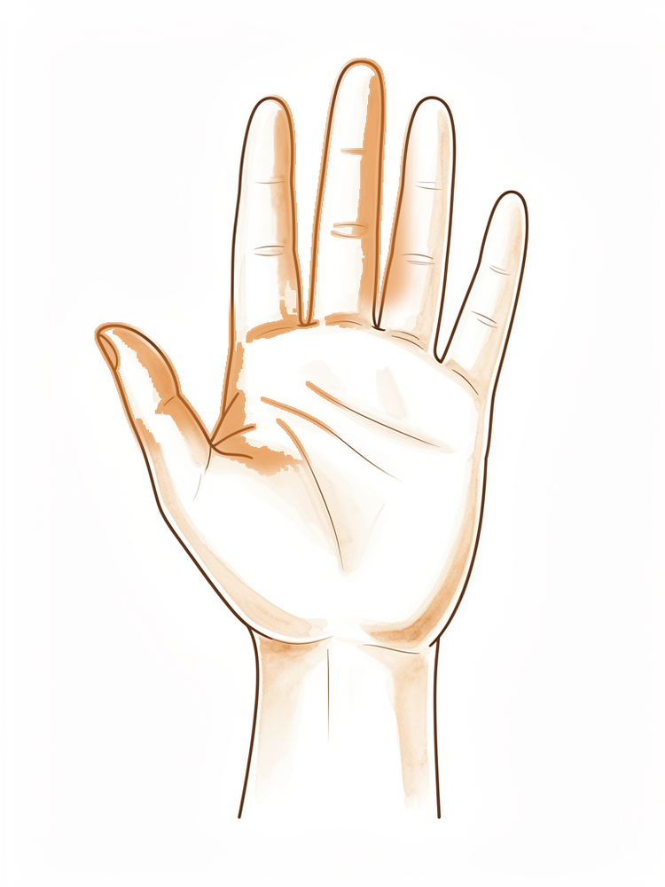 A hand-drawn illustration of a hand with pins-and-needles numbness in the fingers.