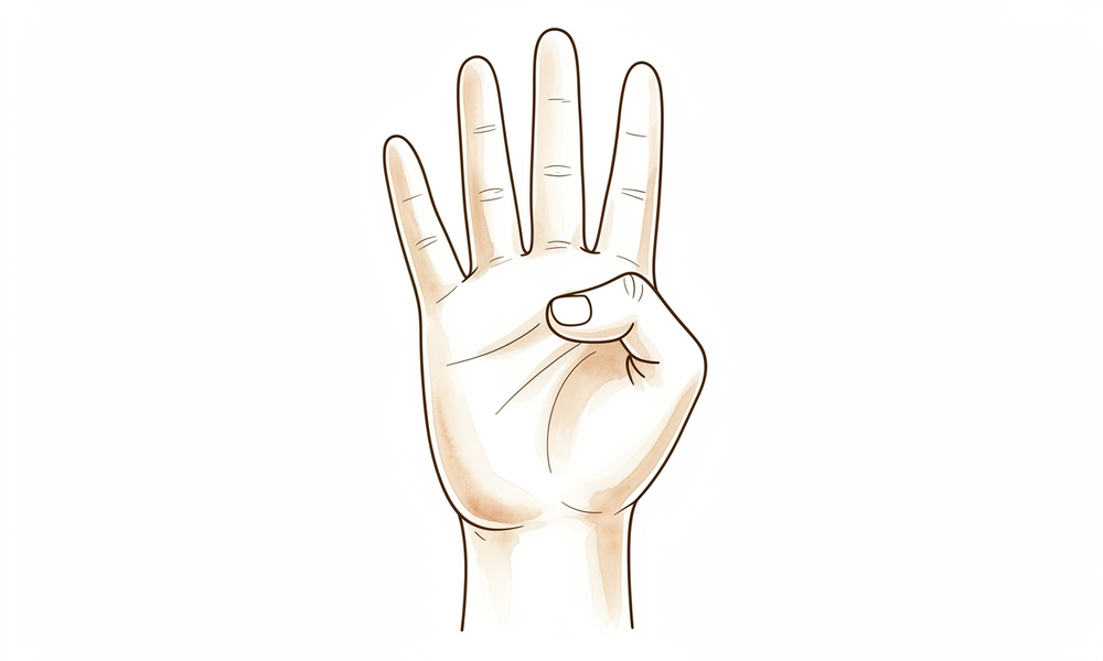 Moving the thumb through its range — bending the tip down, straightening it, and reaching it across the palm and back out.