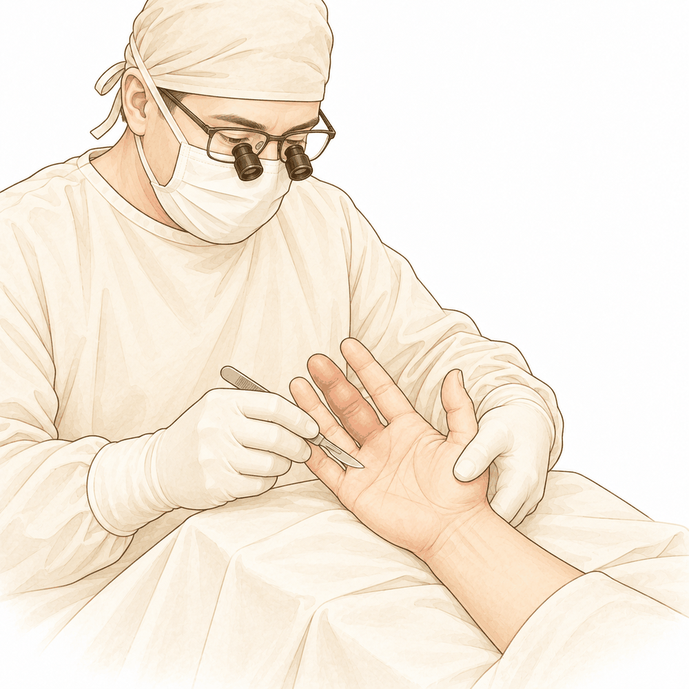 Illustration: Drainage of an Infected Flexor Sheath
