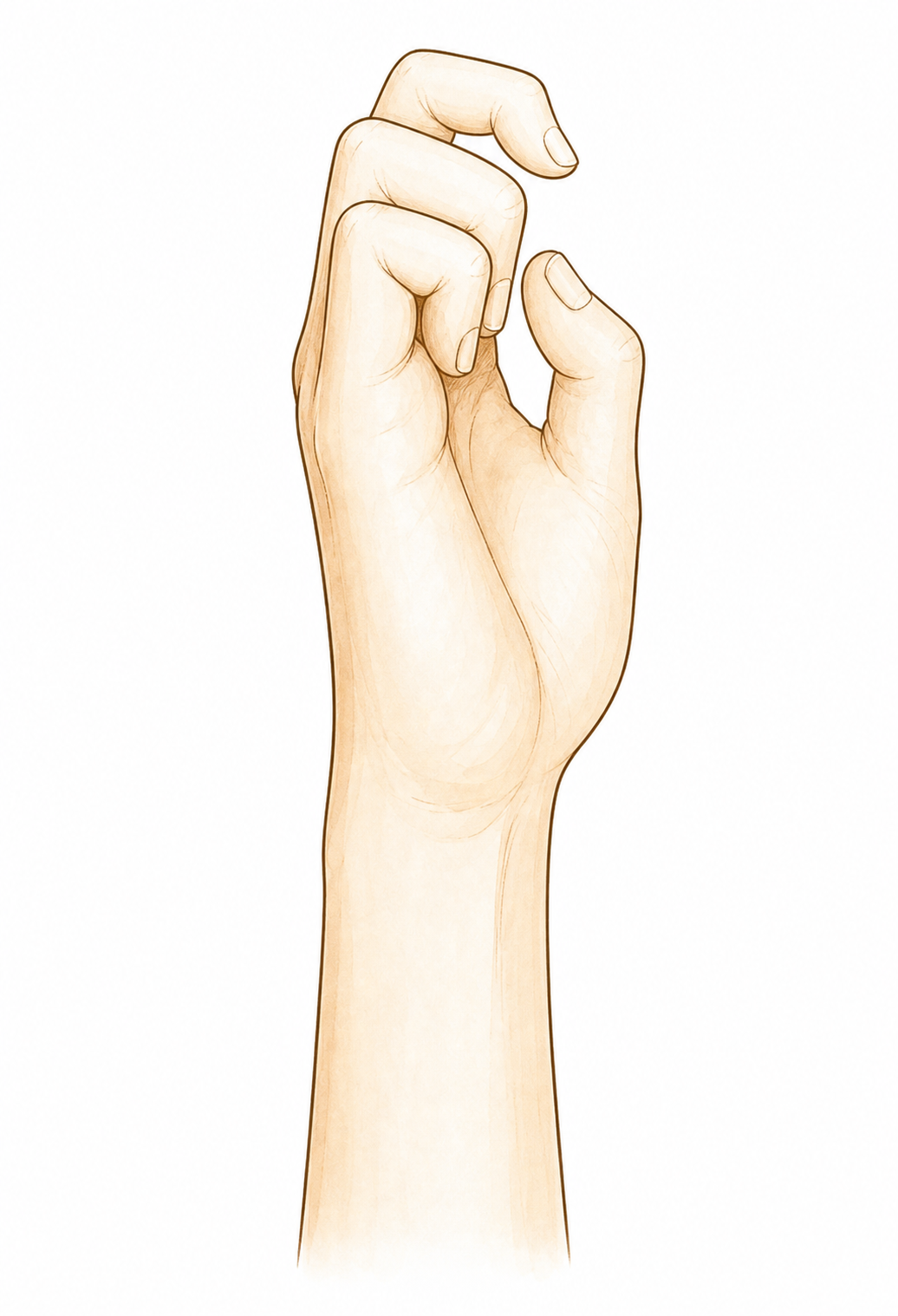 Gently and only slightly bending the fingertip joint once the weaning phase has begun.