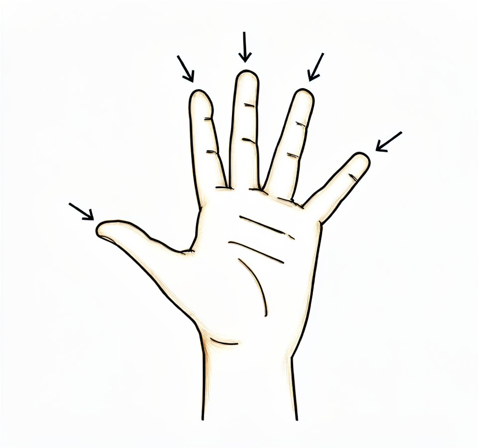 Lifting the fingers up to straighten fully at the knuckles, working against the tendency to droop.