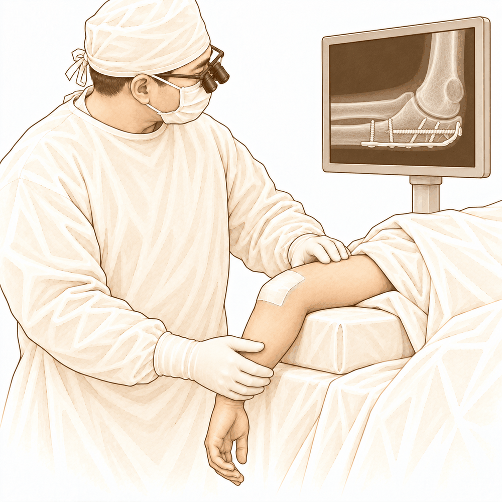 Illustration: Olecranon Fracture Fixation (ORIF)