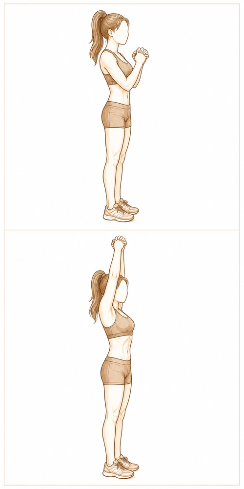 Moving the shoulder, wrist and fingers freely while the elbow is supported.