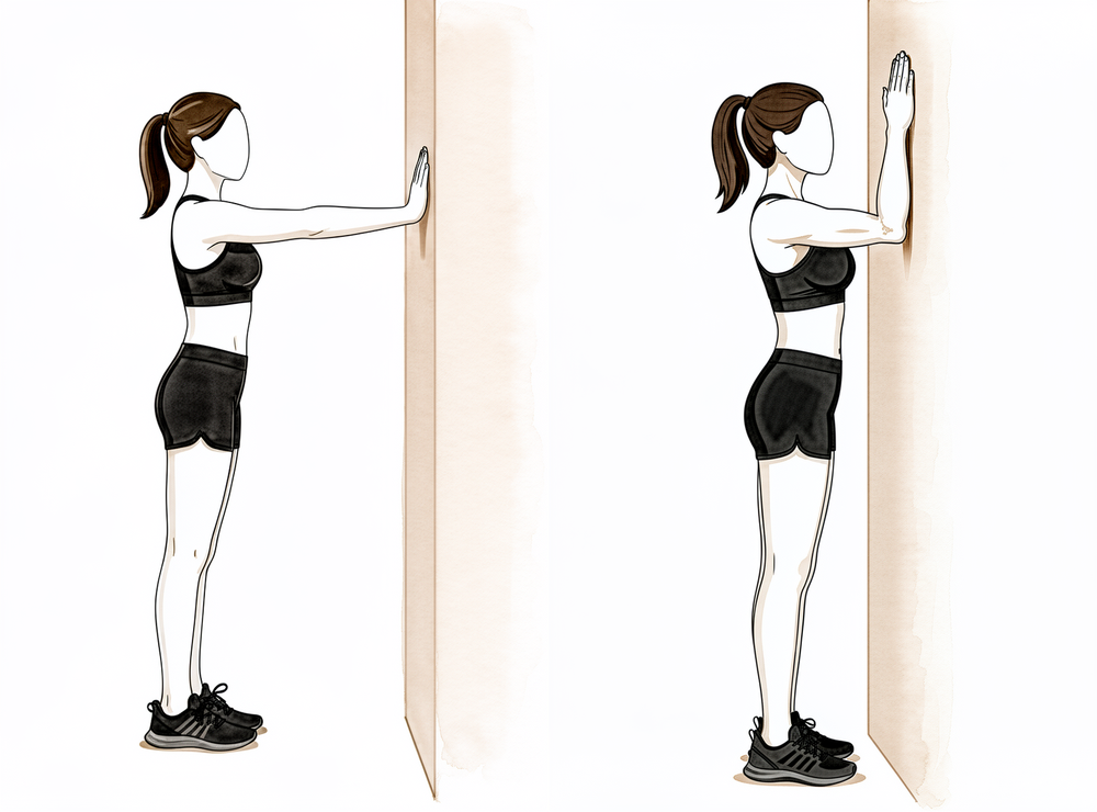Walking the fingers up a wall to drive the elbow further into a bend at the end of range.