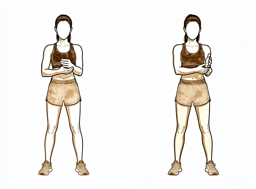 From the sling position, turn the forearm only as far as pointing straight ahead.