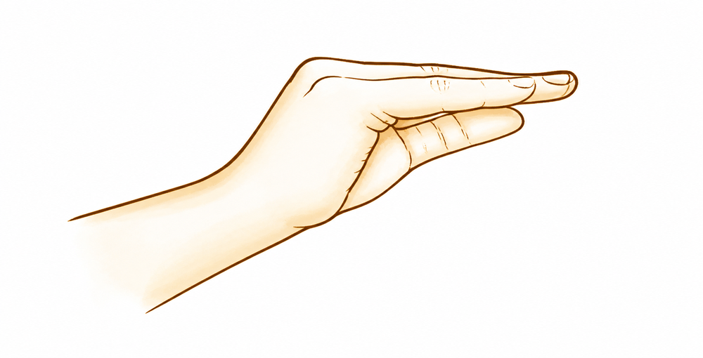 Bending and straightening the large knuckle of the operated finger while the fused middle joint stays still.