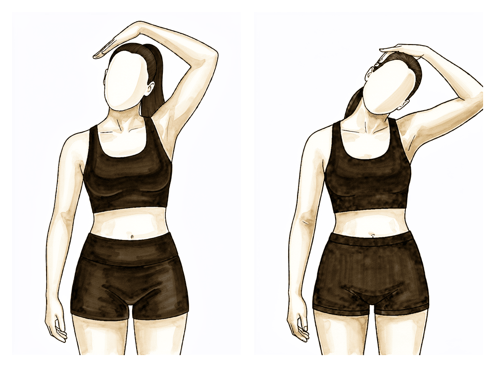 Tilt the ear towards the shoulder, away from the operated side, using the other arm.